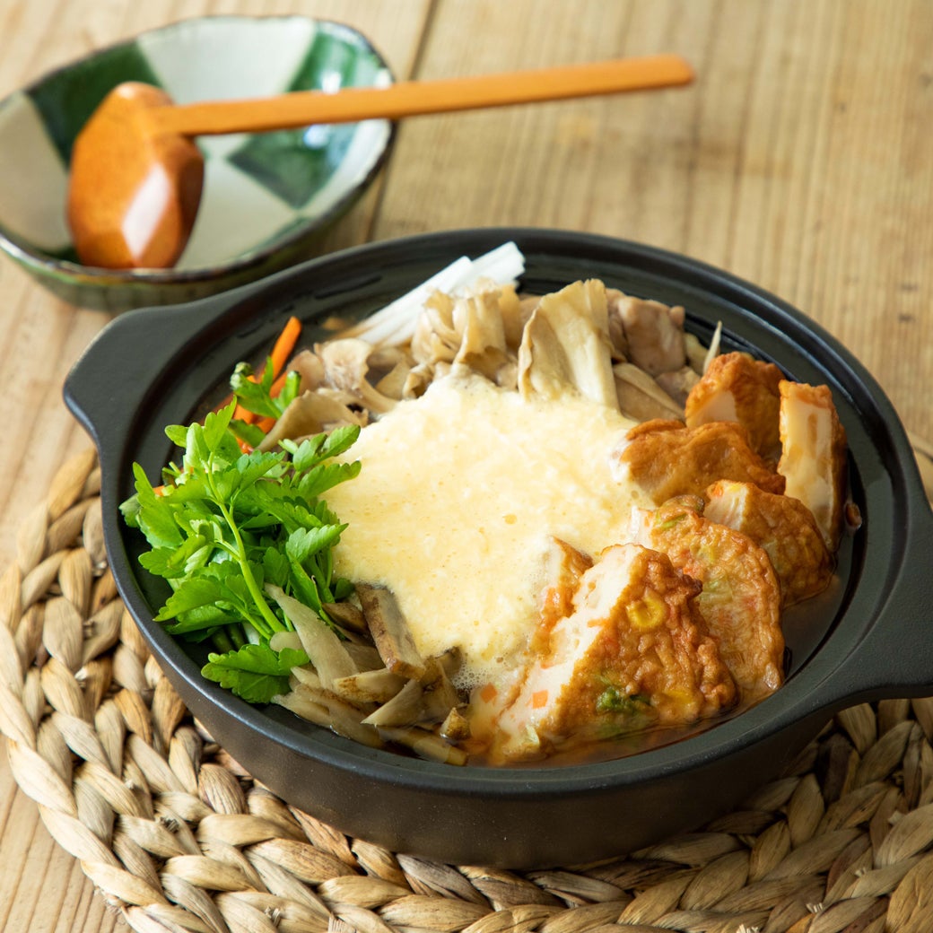 淡路島産玉ねぎの天ぷらと具だくさん野菜の天ぷらの野菜たっぷりとろろ鍋