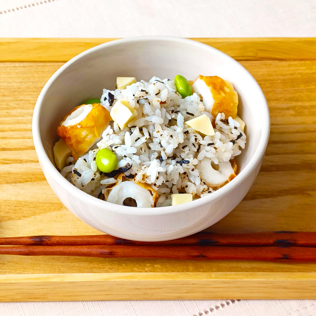 「ひでき®」と鯛入りミニ太ちくわのチーズ混ぜご飯