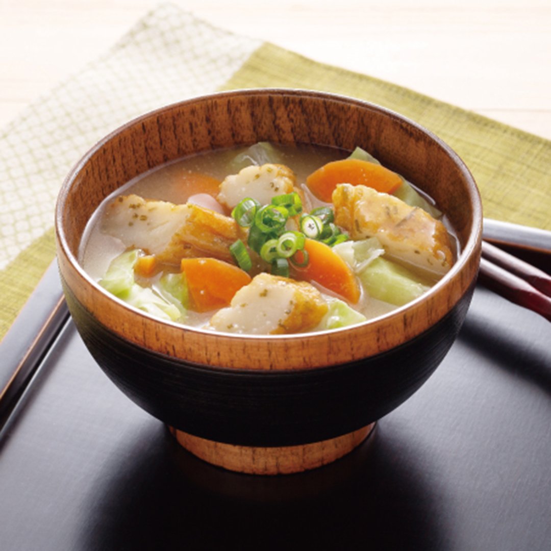 しなやかスティック いかと昆布 4本の具だくさん味噌汁