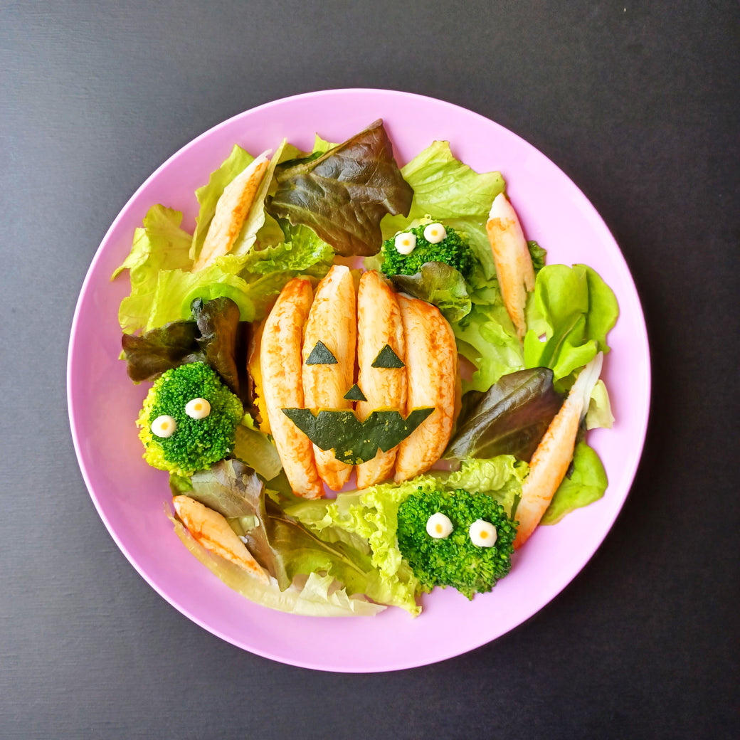 ハロウィンのほぼカニかぼちゃサラダ