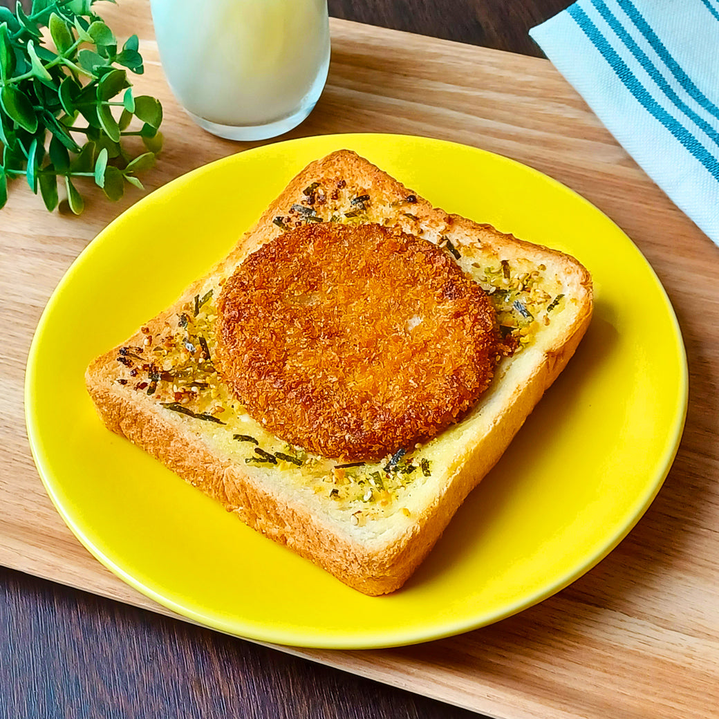 野菜フライの海苔と卵のふりかけトースト