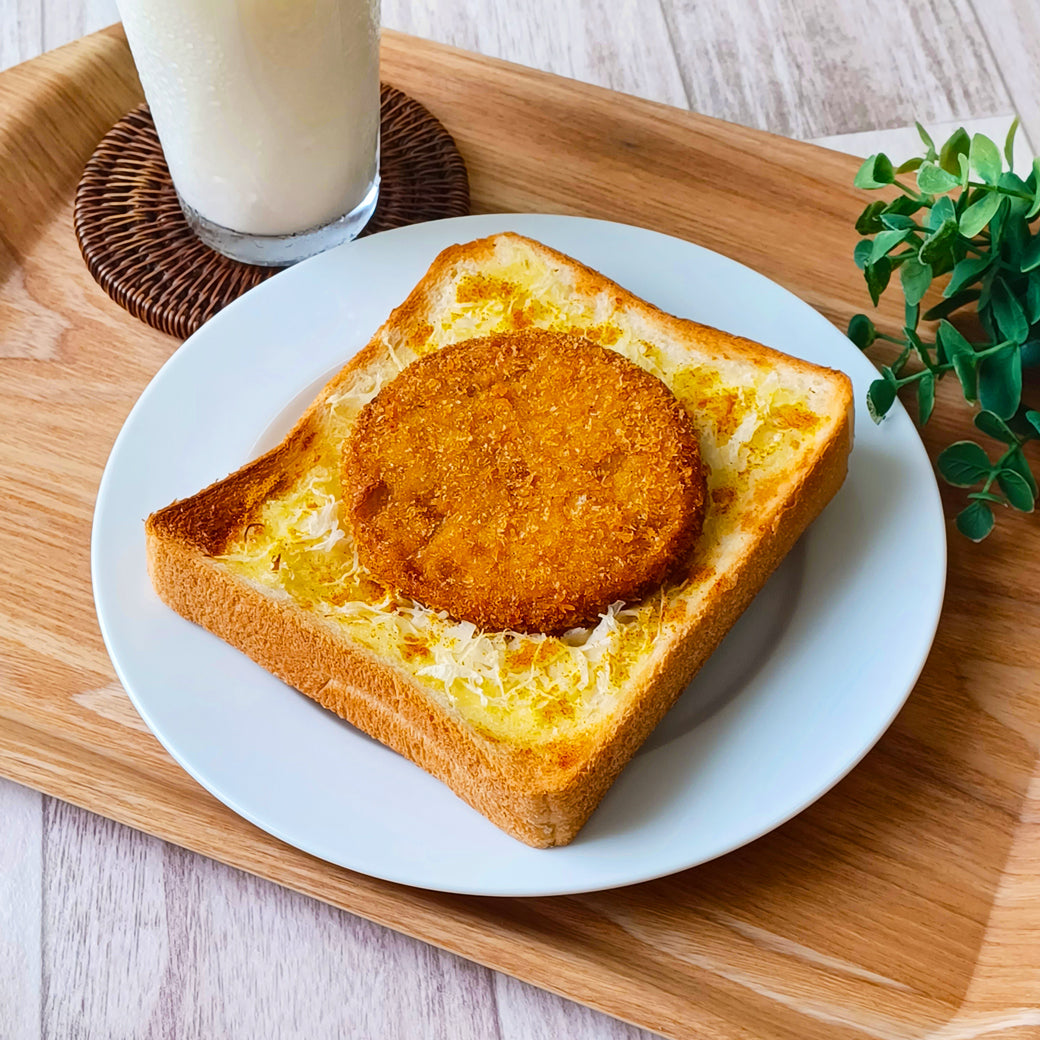 野菜フライのキャベカレーマヨトースト