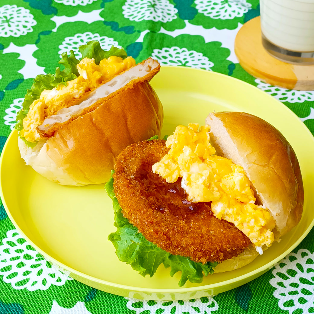 電子レンジで作る！野菜フライのスクランブルエッグパン