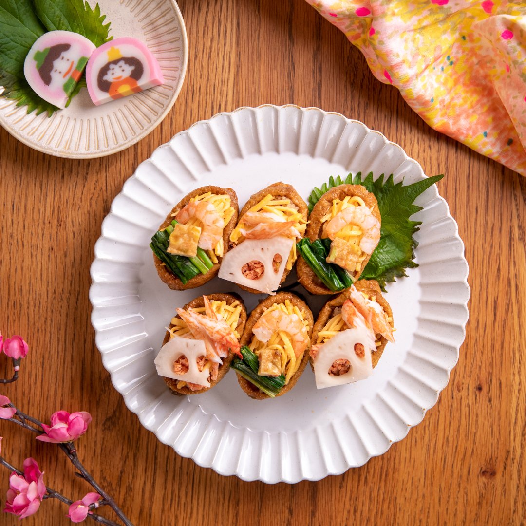 具だくさん野菜の天ぷらの炊き込みご飯のいなり寿司