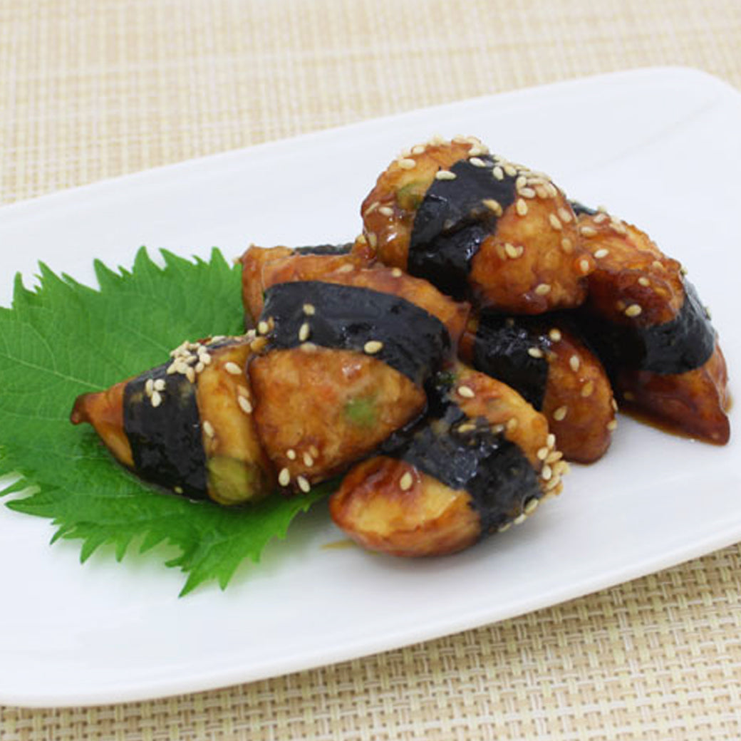 海苔巻き豆乳揚げだしの甘辛焼き